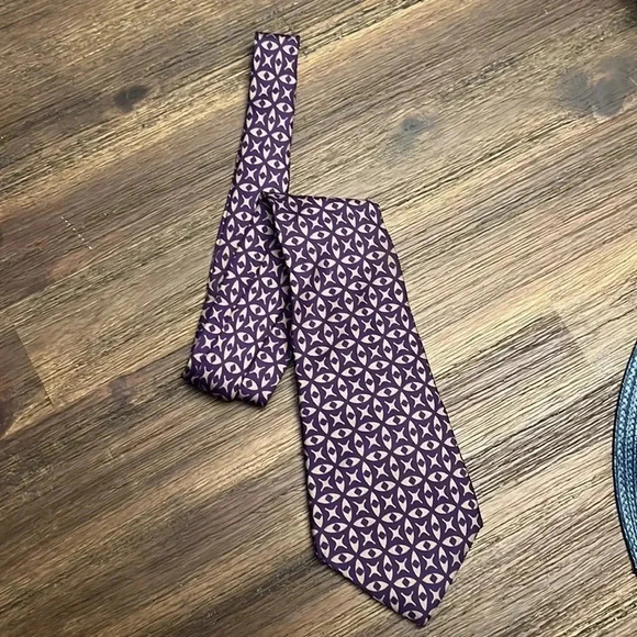 Mens 100% Silk Tie - Jaeger Made in Britain - Picture 8 of 8